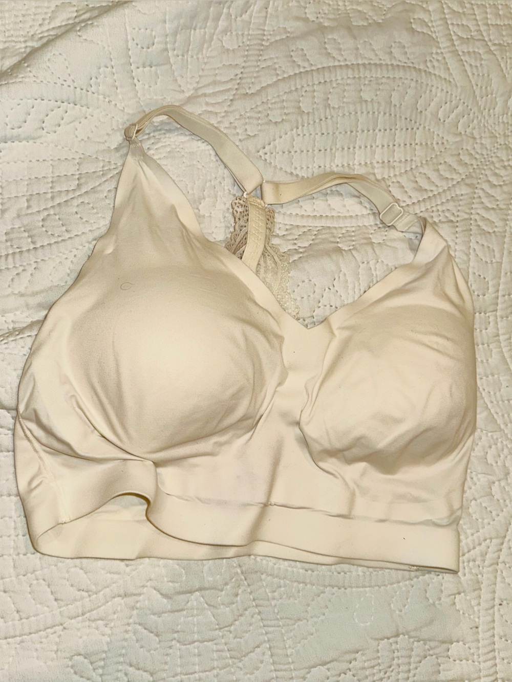 Soma Cream Wireless Lace-Back Comfort Bra